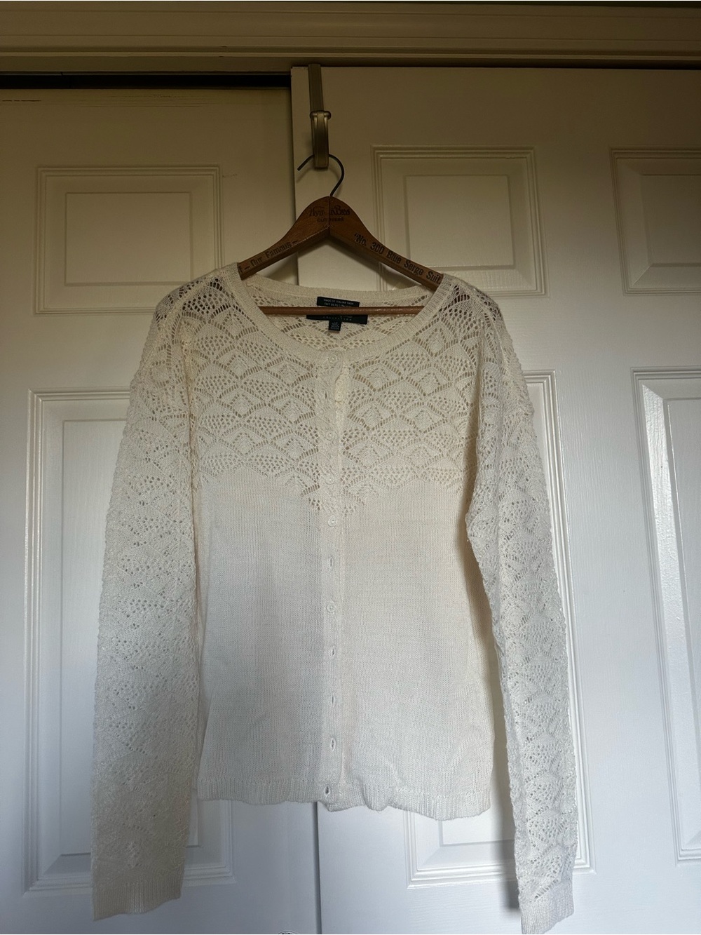 Coupe Collection Lightweight Cream Knit Cardigan Sweater